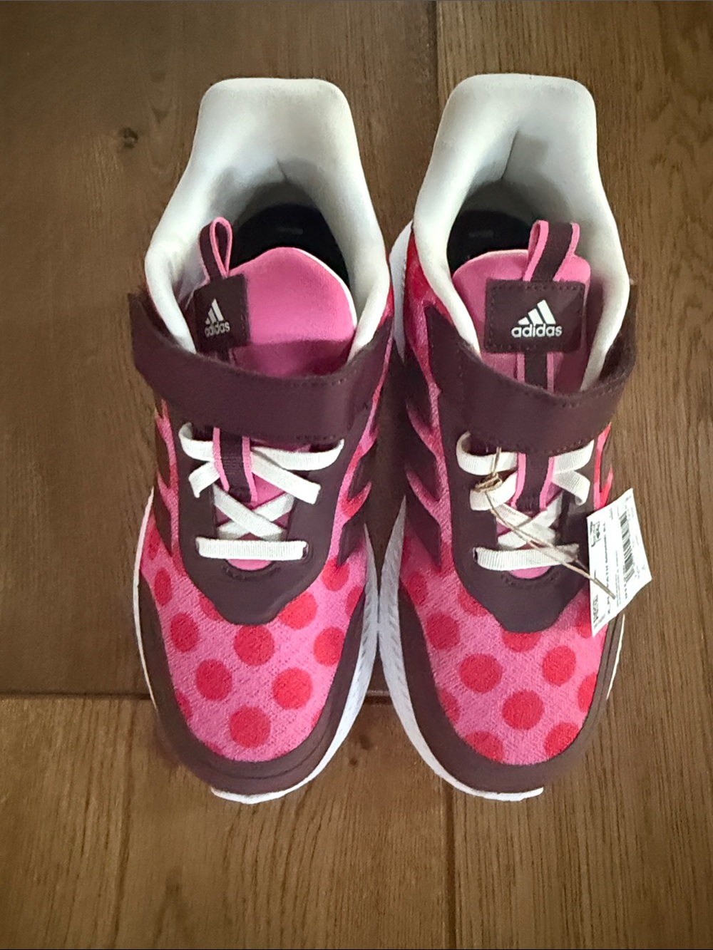 adidas Kids Pink and Maroon Polka Dot Sneakers & Minnie Mouse too!